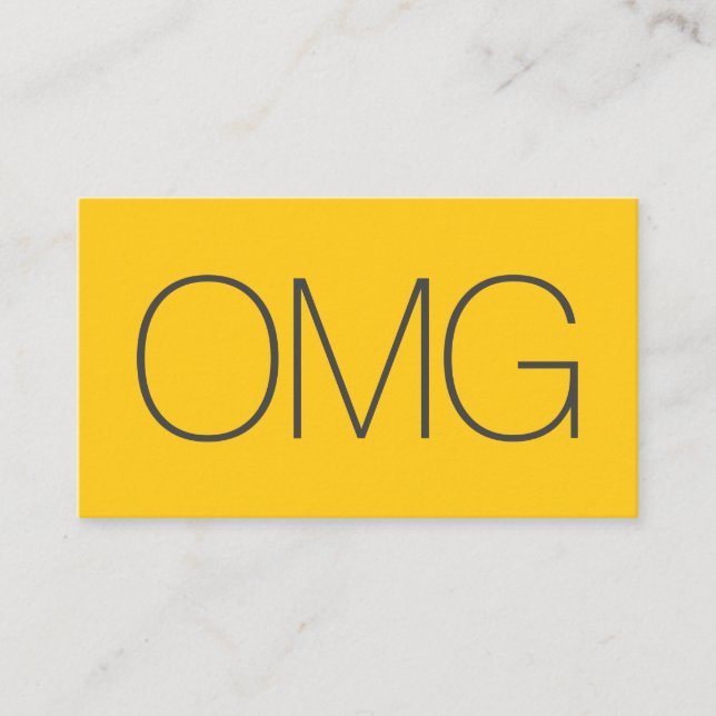 Funny OMG Young Adult Deep Yellow Business Card (Front)
