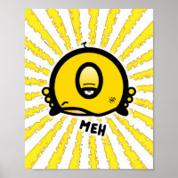 Funny One-Eyed Cartoon “Meh”