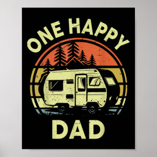 Funny One Happy Camper Dad Birthday Gifts For Boy  Poster