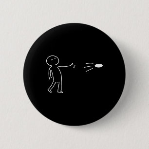 Funny One Line Art Disc Golf Player Sket Golfer Go 6 Cm Round Badge