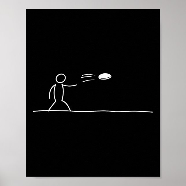 Funny One Line Art Disc Golf Player Sket Golfer Go Poster (Front)