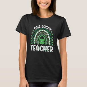 Funny One Lucky Teacher Rainbow St Patricku2019s D T-Shirt