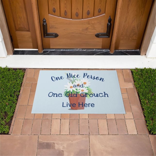 Funny! One Nice Person, One Old Grouch Live Here Doormat (Outdoor)