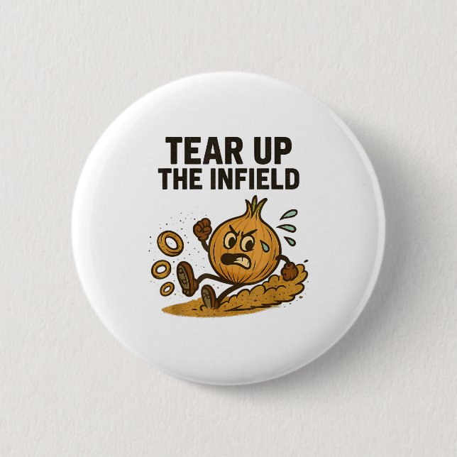 Funny Onion Rings Baseball Base Infield Glove Soft 6 Cm Round Badge (Front)