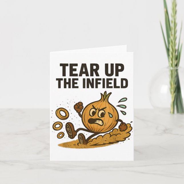 Funny Onion Rings Baseball Base Infield Glove Soft Card (Front)