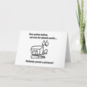 Funny Online Dating Ghost Halloween Card