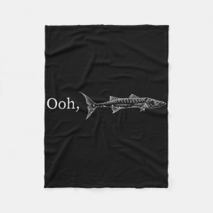 Funny Ooh Barracuda Fishing Gift For Music And Roc Fleece Blanket