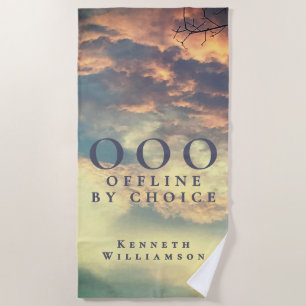 Funny OOO Custom Retro Summer Blue Sky Clouds Men Beach Towel