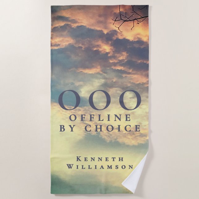 Funny OOO Custom Retro Summer Blue Sky Clouds Men  Beach Towel (Front)