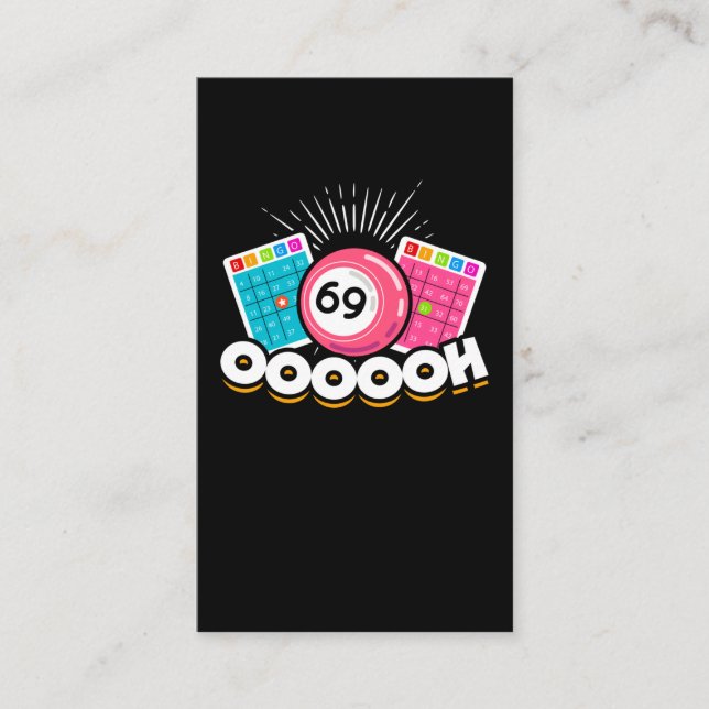 Funny Oooooh 69 Queen Bingo Fan LGBT Business Card (Front)