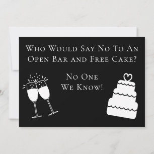 Funny Open Bar Free Cake Wedding Save The Date