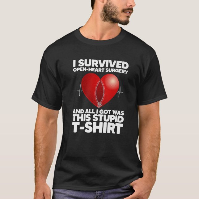 Funny Open Heart Surgery Art For Men Women Heart T T-Shirt (Front)