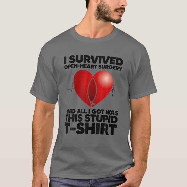 Funny Open Heart Surgery Art For Men Women Heart T T-Shirt (Front)