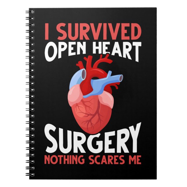 Funny Open Heart Surgery Recovery Notebook (Front)
