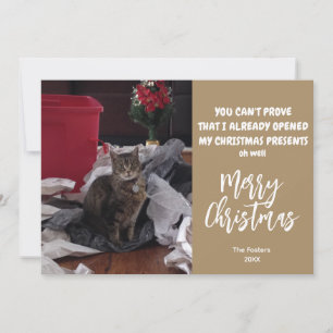 Funny Opened Presents Photo Christmas Holiday Card