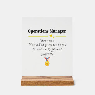Funny Operations Manager Appreciation Acrylic Sign