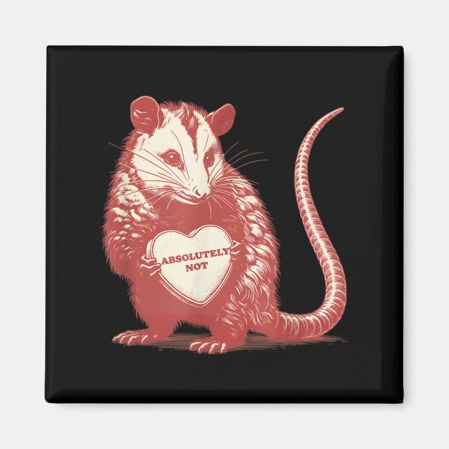 Funny opossum absolutely not valentine graphic  magnet (Front)