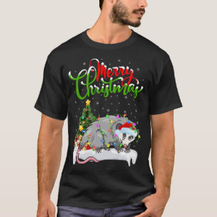 Funny Opossum Animal Lover Xmas Lighting Opossum C T-Shirt