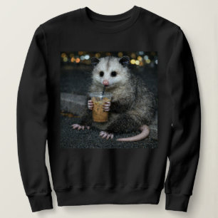 Funny opossum Drinking Coffee Shirt Cute Animal
