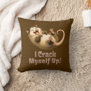 Funny Opossum Laughing Cartoon Cushion