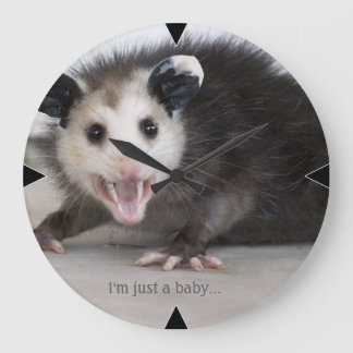 funny opossum photo customisable nature wall clock