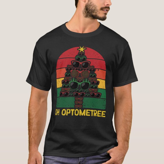 Funny Opticians Christmas Tree Glasses Xmas Oh T-Shirt (Front)