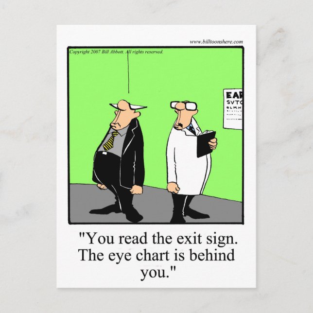 Funny Optometrist Cartoon Postcard (Front)