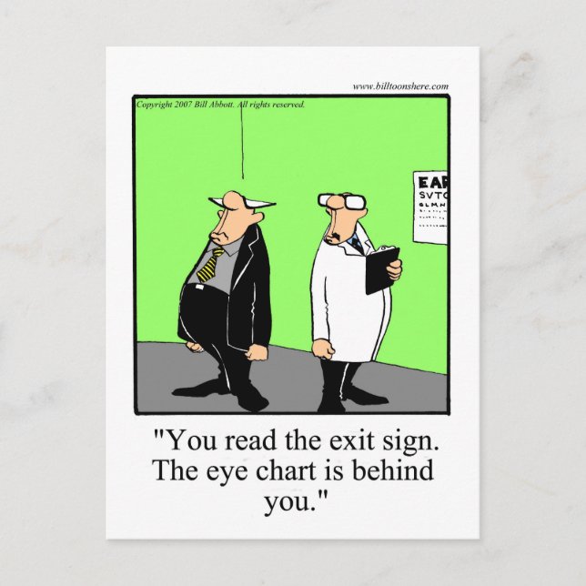 Funny Optometrist Cartoon Postcard (Front)