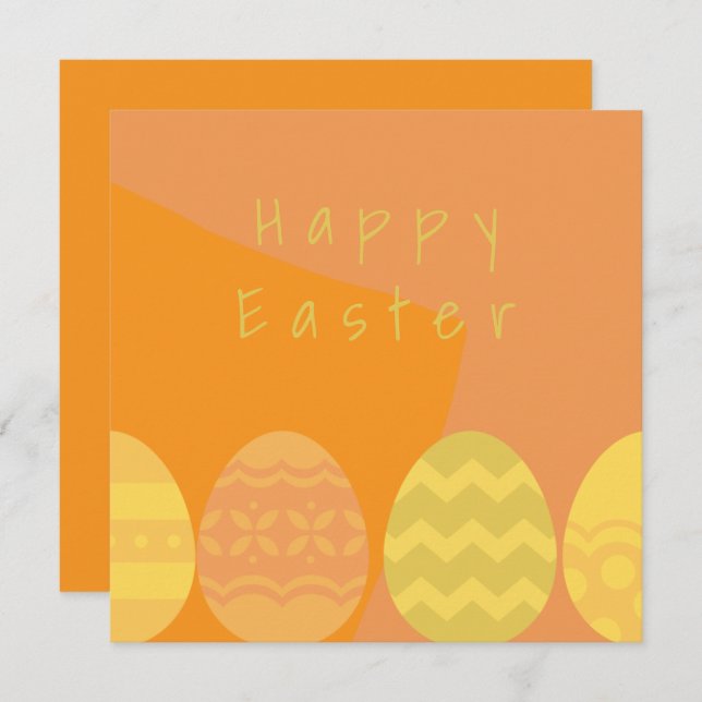 Funny Orange Abstract Geometrical Eggs Custom Text (Front/Back)
