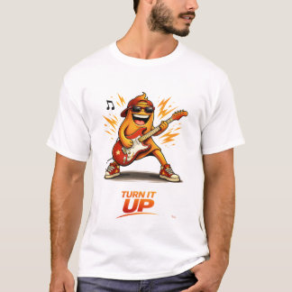 Funny Orange Bass Player Character Music T-Shirt