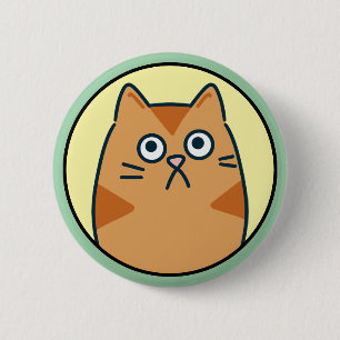 Funny Orange Cartoon Cat 6 Cm Round Badge