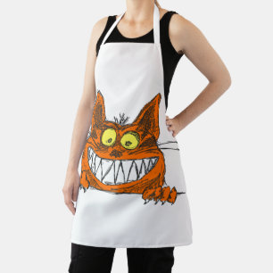 funny orange cat apron sharp teeth