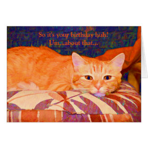 Funny Orange Cat Birthday