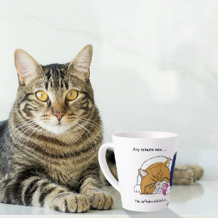 Funny Orange Cat Blue Coffee Mug