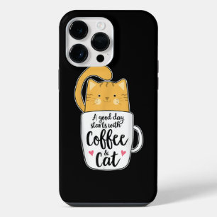 Funny Orange Cat Coffee Mug Cat Lover iPhone 14 Pro Max Case