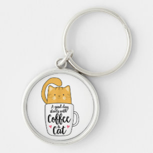 Funny Orange Cat Coffee Mug Cat Lover Key Ring