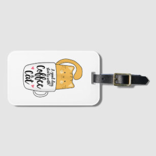 Funny Orange Cat Coffee Mug Cat Lover  Luggage Tag
