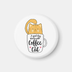 Funny Orange Cat Coffee Mug Cat Lover Magnet