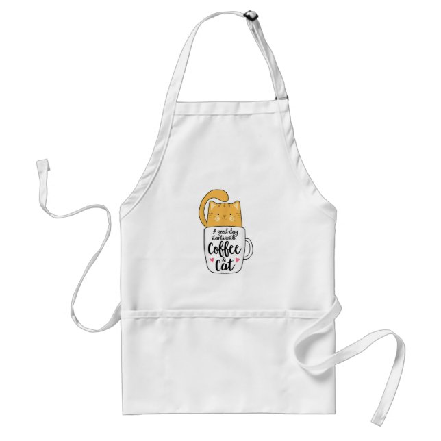 Funny Orange Cat Coffee Mug Cat Lover  Standard Apron (Front)