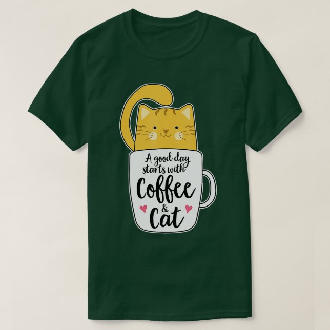 Funny Orange Cat Coffee Mug Cat Lover  T-Shirt (Design Front)