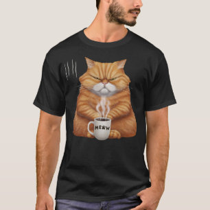 Funny Orange Cat Coffee Tee Meow Meme For Women Me
