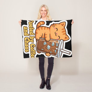 Funny Orange Cat Fleece Blanket