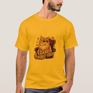 Funny Orange Cat I Care Just Not Today Royal Cat T-Shirt