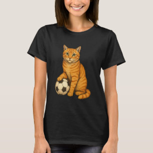Funny Orange Cat Soccer T-Shirt