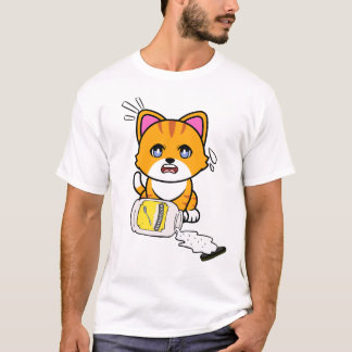 Funny Orange Cat spilled mayonnaise T-Shirt