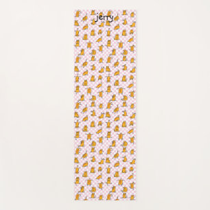 Funny Orange Cats Custom Name Yoga Mat