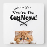 Funny Orange Ginger Tabby Cat Wall Clock