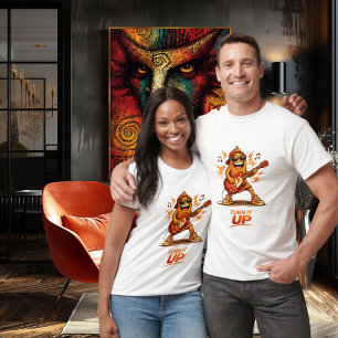 Funny Orange Guitar Player Character Music T-Shirt