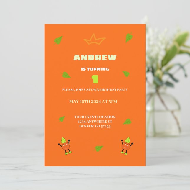 Funny orange invitation (Standing Front)