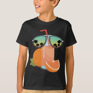 Funny Orange Juice With Sunglasses Design Love Ora T-Shirt